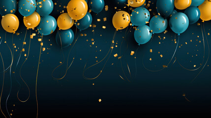 golden christmas balls on blue