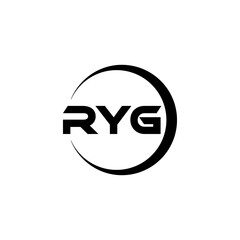 RYG letter logo design with white background in illustrator, cube logo, vector logo, modern alphabet font overlap style. calligraphy designs for logo, Poster, Invitation, etc.