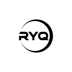 RYQ letter logo design with white background in illustrator, cube logo, vector logo, modern alphabet font overlap style. calligraphy designs for logo, Poster, Invitation, etc.