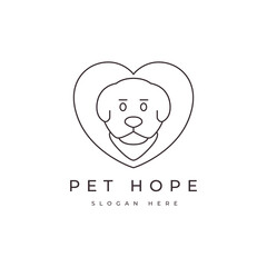 pet animal dog cat mammal friend line logo design graphic vector