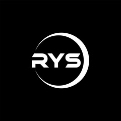 RYS letter logo design with black background in illustrator, cube logo, vector logo, modern alphabet font overlap style. calligraphy designs for logo, Poster, Invitation, etc.