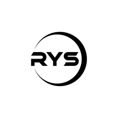 RYS letter logo design with white background in illustrator, cube logo, vector logo, modern alphabet font overlap style. calligraphy designs for logo, Poster, Invitation, etc.