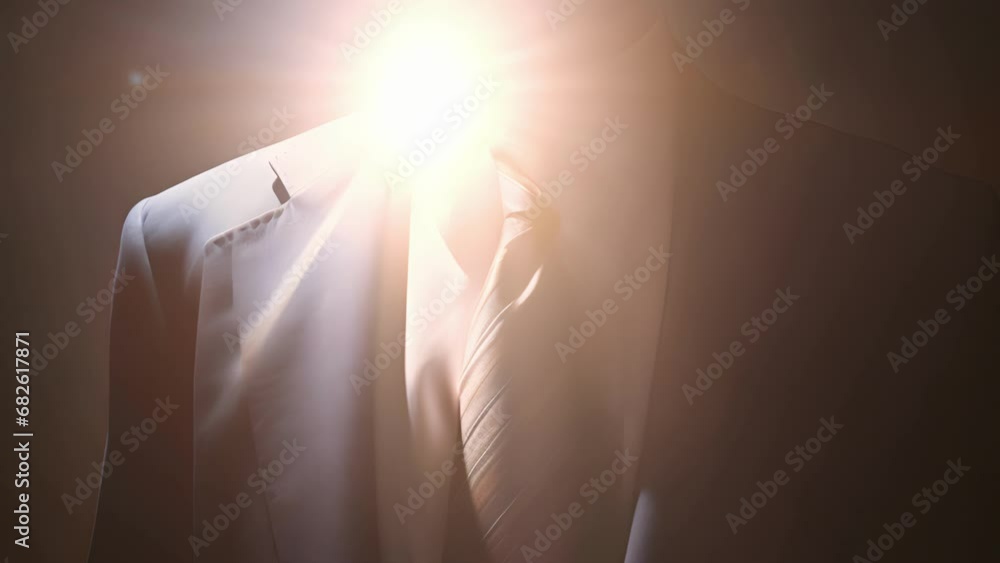 Aufkleber a businessman’s tie lit from within as if a beacon of progress and determination.. .