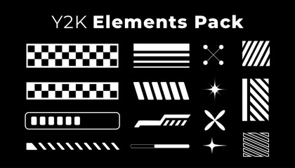 Fototapeta na wymiar Y2K asset Element Pack. as a complementary material in the use of poster designs, clothing, other decorations.
