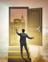 Businessman in business uncertainty concept
