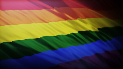 3d rendering illustration of Pride flag waving
