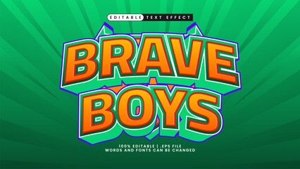 Fototapeta premium brave boys text effect