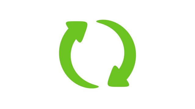 The green arrow repeats in a circle. The concept of recycling waste to save the world