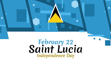 February 22, Independence Day of Saint Lucia vector illustration. Suitable for greeting card, poster and banner