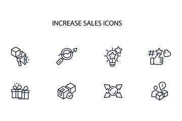 Increase sale icon set.vector.Editable stroke.linear style sign for use web design,logo.Symbol illustration.