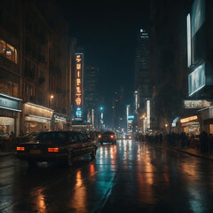 Fototapeta premium Dazzling night cityscapes in highly detailed 4K-HD.