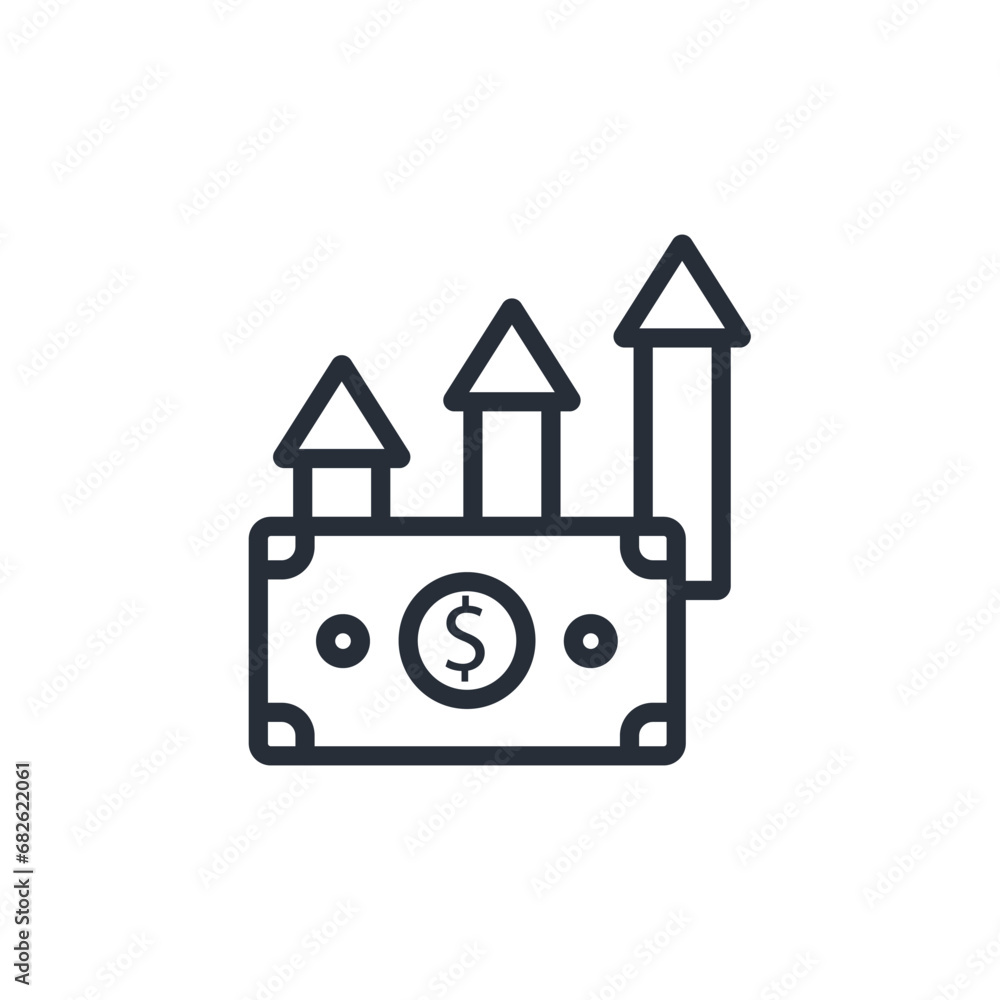 Poster increase revenue icon. vector.editable stroke.linear style sign for use web design,logo.symbol illus