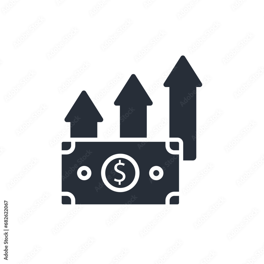 Poster increase revenue icon. vector.editable stroke.linear style sign for use web design,logo.symbol illus