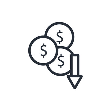 recommend clip art: reduce expenses icon. vector.Editable stroke.linear style sign for use web design,logo.Symbol illustration.