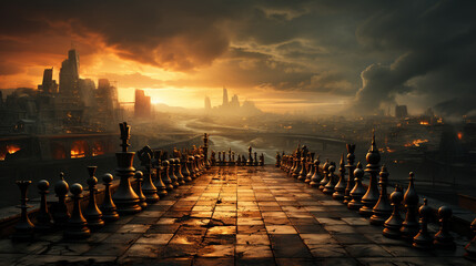 chess game background - obrazy, fototapety, plakaty