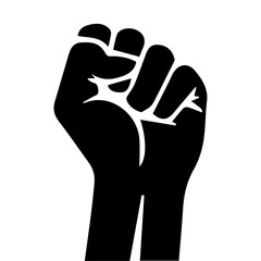 Obraz premium fist hand vector silhouette illustration black 