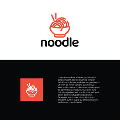 Noodles logo design vector, ramen restaurant logo concept