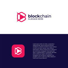 Block chain Logo Design. Cryptocurrency Vector Template.