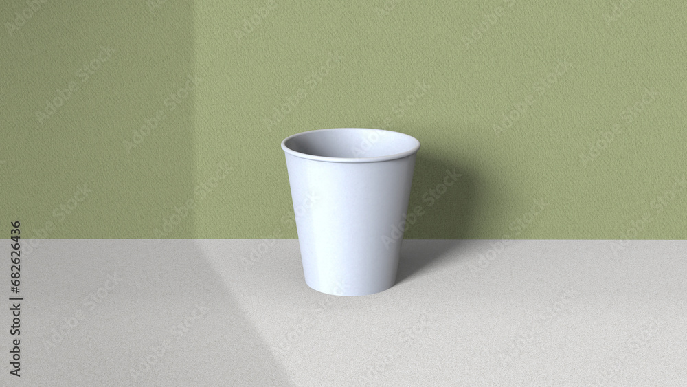 Poster presenting a high-quality mock-up file for a 6.5oz paper cup or coffee cup, featuring a clean and ha