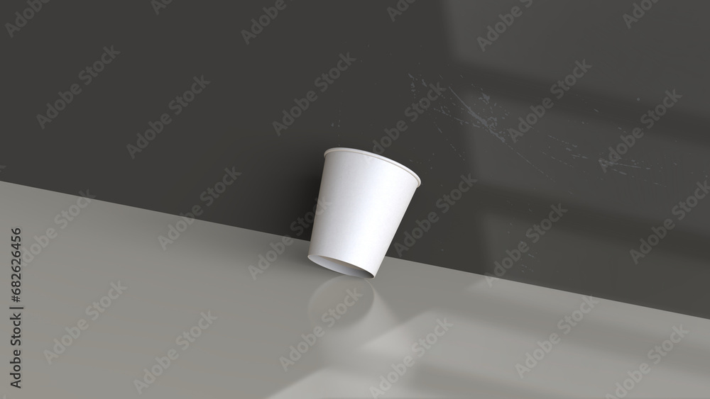 Poster presenting a high-quality mock-up file for a 6.5oz paper cup or coffee cup, featuring a clean and ha