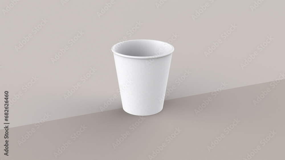 Poster presenting a high-quality mock-up file for a 6.5oz paper cup or coffee cup, featuring a clean and ha