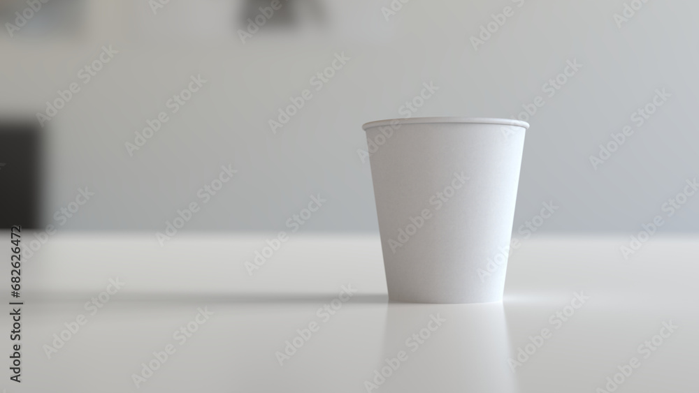 Poster presenting a high-quality mock-up file for a 6.5oz paper cup or coffee cup, featuring a clean and ha