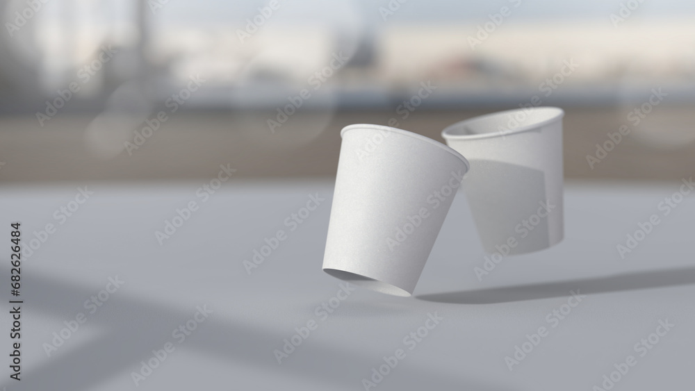 Poster presenting a high-quality mock-up file for a 6.5oz paper cup or coffee cup, featuring a clean and ha