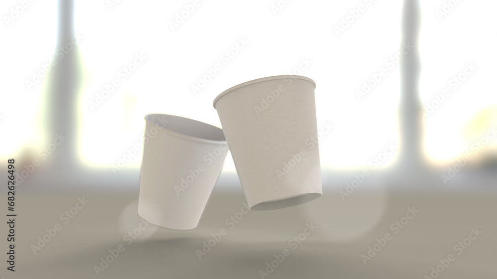 Poster presenting a high-quality mock-up file for a 6.5oz paper cup or coffee cup, featuring a clean and ha