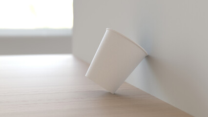 Presenting a high-quality mock-up file for a 6.5oz paper cup or coffee cup, featuring a clean and harmonious background. This mock-up file is designed for logo and branding presentations.
