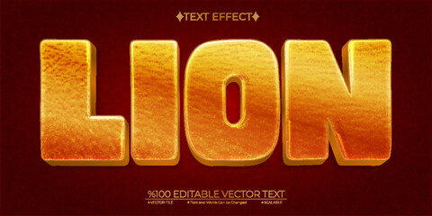 Comic Lion Editable Vector 3D Text Effect © Payiz