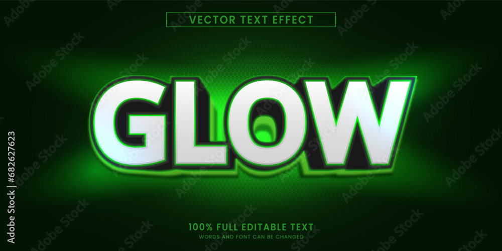 Wall mural vector design editable text effect, glow text template style
