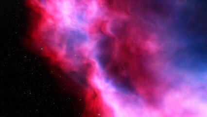Cosmic background with a blue purple nebula and stars