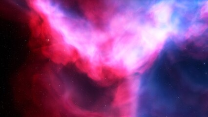 Cosmic background with a blue purple nebula and stars