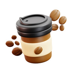 Hot Coffee 3d illustation