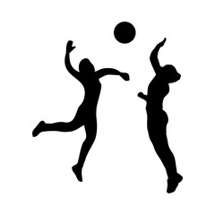 silhouette of volleyball playing sequence