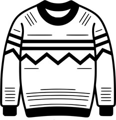 Christmas Knitted Sweater Vintage Icon in Hand-drawn Style