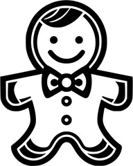 Christmas Gingerbread Man Vintage Icon in Hand-drawn Style