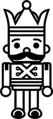 Christmas Nutcracker Vintage Icon in Hand-drawn Style