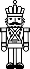 Christmas Nutcracker Vintage Icon in Hand-drawn Style