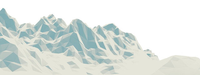 Ice mountain. Low poly terrain. - obrazy, fototapety, plakaty