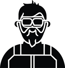 Design a mechanic person icon symbol
