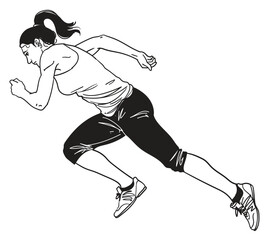 hand drawn athletic sport vector illustration