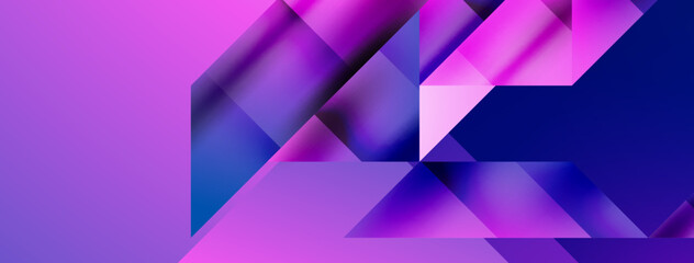 Captivating vector abstraction. Triangles interlock in mesmerizing dance, crafting dynamic geometric backdrop. Fusion of shapes and angles creates artful symphony of modern design - obrazy, fototapety, plakaty