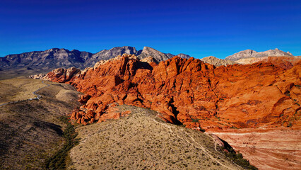 The Nevada Desert and its wonderful landscape and canyons - aerial photography