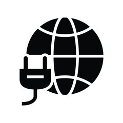 World earth electricity vector icon