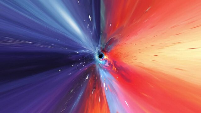 4K rendered footage of space wormhole and black hole effect for scene transitions. Motion effect of being sucked in for 3 seconds.