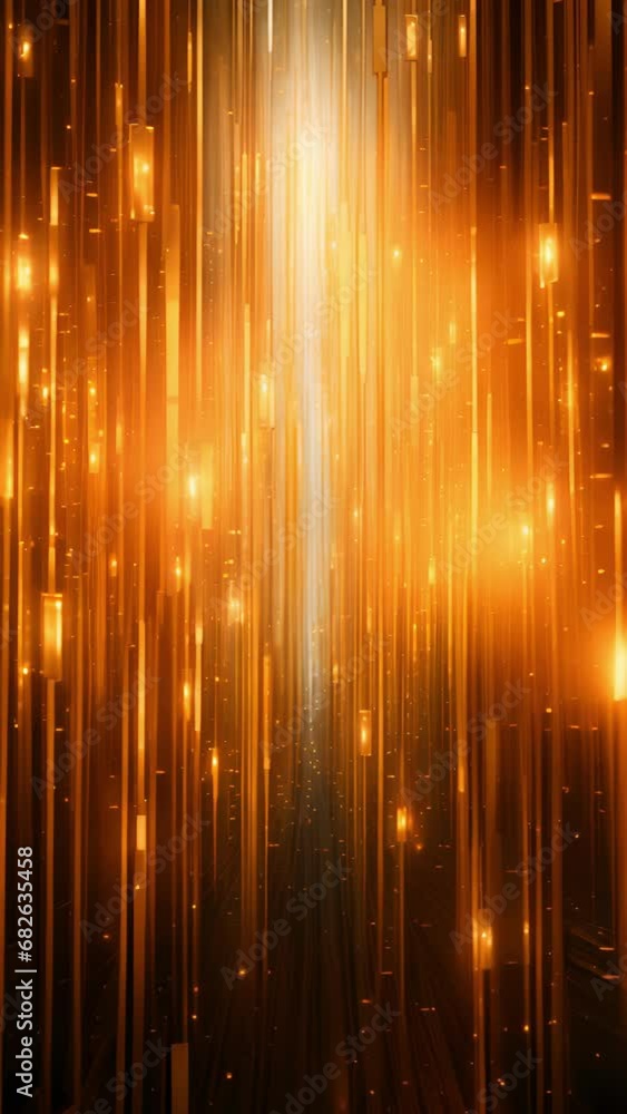 Poster a metallic forest of tall, thin golden pillars, stretching upwards towards the sky in a mesmerizing 