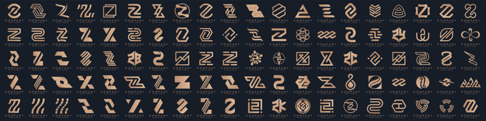 collection abstract letter Z logo design. modern logotype Z design with gold color. vector illustration