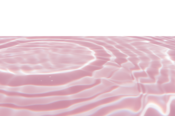 Pink water with ripples on the surface. Defocus blurred transparent white colored clear calm water surface texture with splashes and bubbles. Water waves with shining pattern texture background.