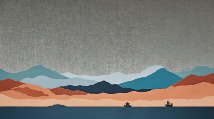 Graphic Paper Cuttings style Chinese classical style illustration background